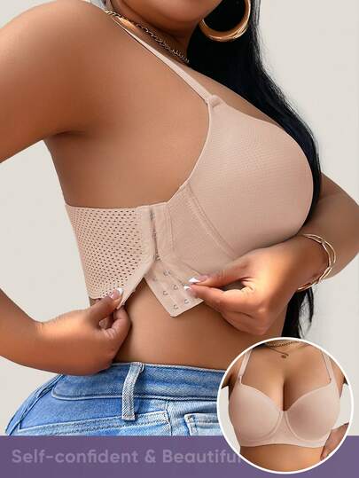 MEIYATING 大码女士柔软透气全罩杯文胸，侧边可调节钩扣