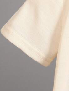 Young Boy Summer Casual Bear Print T-Shirt And Shorts Set - Apricot - View 4