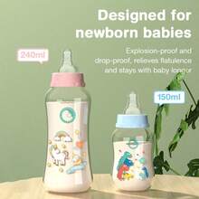 150ml/240ml Durable PP Material Baby Bottles, Perfect Holiday Gift, Shatterproof & Easy Grip - Multicolor - View 2