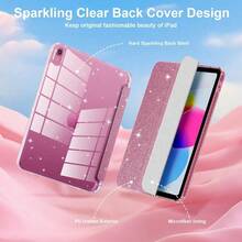 IPad Case For 11th Generation 11-Inch 2025 IPad (A16), 10th Generation 10.9-Inch 2022 IPad With Pencil Holder, Auto Wake/Sleep, Slim Folding Stand Cover, Soft TPU Back Cover, Flower Design Tablet Protective Cover - Hồng nhạt - Xem 3