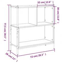 Larryhot Estantería madera de ingeniería roble ahumado 72x28x77,5 cm, Fácil de montar, elegante y hermoso, y conveniente para almacenar artículos, es una opción ideal para el almacenamiento y la decoración del hogar. - Marrón - Ver 10