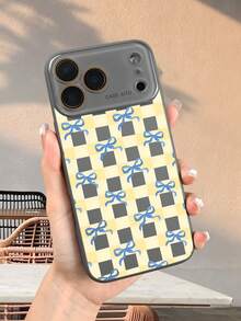 Niedliche Handyhülle mit blauem Schleifen-Karomuster im Y2K-Stil, kompatibel mit iphone17 promax/17 pro/17/Air/16promax/16pro/16/15promax/15pro/15/14promax/14pro/14/13promax/13pro/13/12promax/12pro/12 - Grau - Übersicht 8