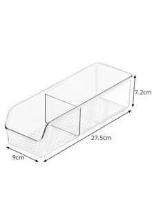 1 pièce - Boîte de rangement pour thé à deux compartiments transparente - Boîte de rangement de bureau et d'armoire en plastique PET durable avec fenêtre, gain de place, convient pour les sachets de thé, les tasses, les petits sacs - Solution de rangement et d'organisation de cuisine et d'aliments de style classique, apparence moderne et simple, matériaux clairement visibles, facile à nettoyer - Transparent - Voir 7