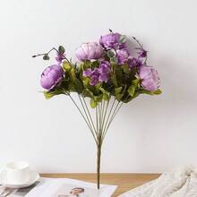 Duovlo Fake Flowers Vintage Artificial Peony Silk Flowers Wedding Home Decoration,Pack Of 1 (New Purple),20.87*3.5,NewPurple - 新紫色 - 查看 4