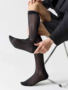 Vớ lụa Mulberry dành cho nam | Vớ công sở nhẹ, thoáng khí | Mềm mại, mịn màng, co giãn, không bó sát | Vớ cần thiết cho giày da công sở hàng ngày | Lựa chọn quà tặng hoàn hảo - Nhiều màu - Xem 7