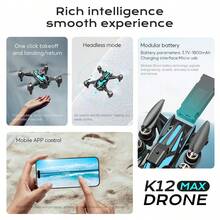 TOKQI New K12MAX Foldable Drone With Dual Cameras, FPV Remote Control, Optical Flow Hovering, 360° Flip, Adjustable Speed, One-Key Landing. Easy For Beginners, Perfect Gift For Holidays. - 2.4-inch Screen Control - View 9