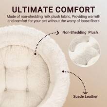 Sour Lemon Cat Bed Small Cat Bed Fluffy Washable Cat Bed Indoor Cat Cushion Brown Round Cat Basket With Non-Slip Base Cat Sleeping Place For Cats, Small Dogs, 45 X 45 X 16.5 Cm - 粉色 - 查看 4