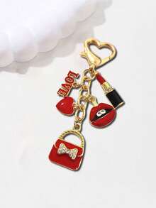 度假风樱桃吊坠，闪亮防水易清洁复古Y2K樱桃钥匙扣，时尚度假女孩，编织包百搭水果挂饰，沙滩派对，樱桃饰品配饰，母亲节礼物 - 彩色 - 查看 9