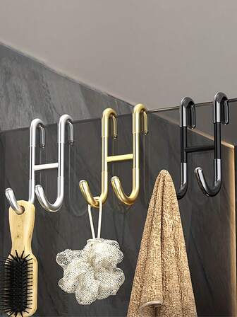 Multifunktionell S-krok Dubbelkrok Badrumskök Handdukskrok Hålfri klädkrok Dörrkrok Bakre krok Glasdörr