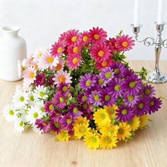 6 st konstgjorda prästkragar, UV-resistenta falska prästkragar för utomhusbruk, lämpliga för fönsterbrädor, trädgårdskrukor, inomhus- och utomhusdekorationer