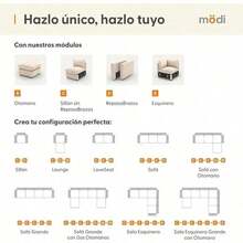 Sofá Seccional Modular 3 Plazas Beige + Pillow Pack Fácil de Ensamblar y Adaptable - Beis - Ver 4
