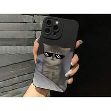 Personalized Glasses with Black Cat-Eye Lenses And a Fun Cat-Themed Phone Case, Compatible with Iphone 17, 16E, 16, 15, 14, 13, 12, 11 Mini Pro Max Air X XR XSMAX 8 7 Plus. It Features a Shockproof Matte Back Cover, Smartphone Protection Case - Estilo 1 (1 pieza) - Ver 3