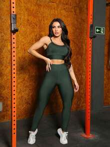 Women Sports Sets - 墨綠色 - 查看 1
