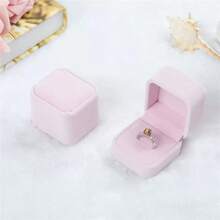 3pcs Velvet Ring Gift Box Set, Small Ring Storage Box Suitable For Proposal, Wedding, Engagement, Christmas And Other Occasions, Also Can Be Used As Display Box For Rings, Earrings And Studs, Suitable For Women And Girls. Velvet Ring Box, Jewelry Box, Badge Box, Jewelry Box, Also Suitable For Mother's Day And Back To School Season, Makeup Room Decor - Multicolor - View 4