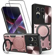 Ultra Layer Case For Moto Edge 50 - With Screen Protector And Built-In Phone Stand - Pink, 37323477 - 黑與白 - 查看 1