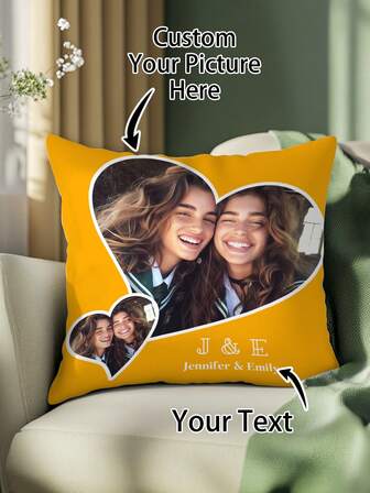 1 pieza Funda de almohada personalizada con nombre + corazón impreso, recuerdo de boda para parejas, sin relleno de almohada, adecuado como regalo de vacaciones, regalo para mejores amigos, regalo para padres. Suave y cómoda, regalo ideal para papá, mamá, familia, amigos, mascotas, adecuado para aniversario, Día de San Valentín, Día de la Madre, cumpleaños, Día del Niño