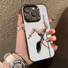 Funda de teléfono P-Pole Dance Dancing Fitness para 17,16,15,14,13,12,11 Plus, Pro Max, funda de teléfono color plata - z8 - Ver 7