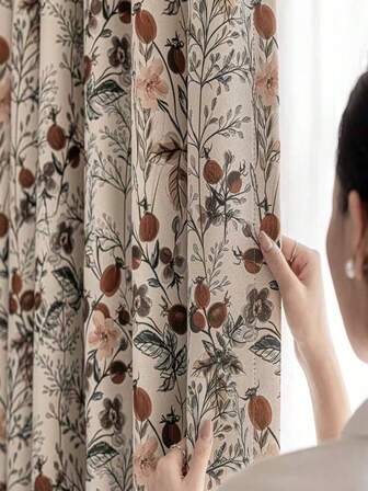 1 panel fransk elegant jacquard mörkläggningsgardin, insynsskydd och värmeisolering, för vardagsrum, sovrum, altandörr - Vardagsrumsgardin