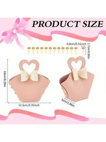 4个心形蝴蝶结手提袋，礼品包装用品，纪念品包装，糖果包装，婚礼礼品袋，适用于婚礼、主题派对、家庭聚会、节日、生日派对等场合。 - 彩色 - 查看 12