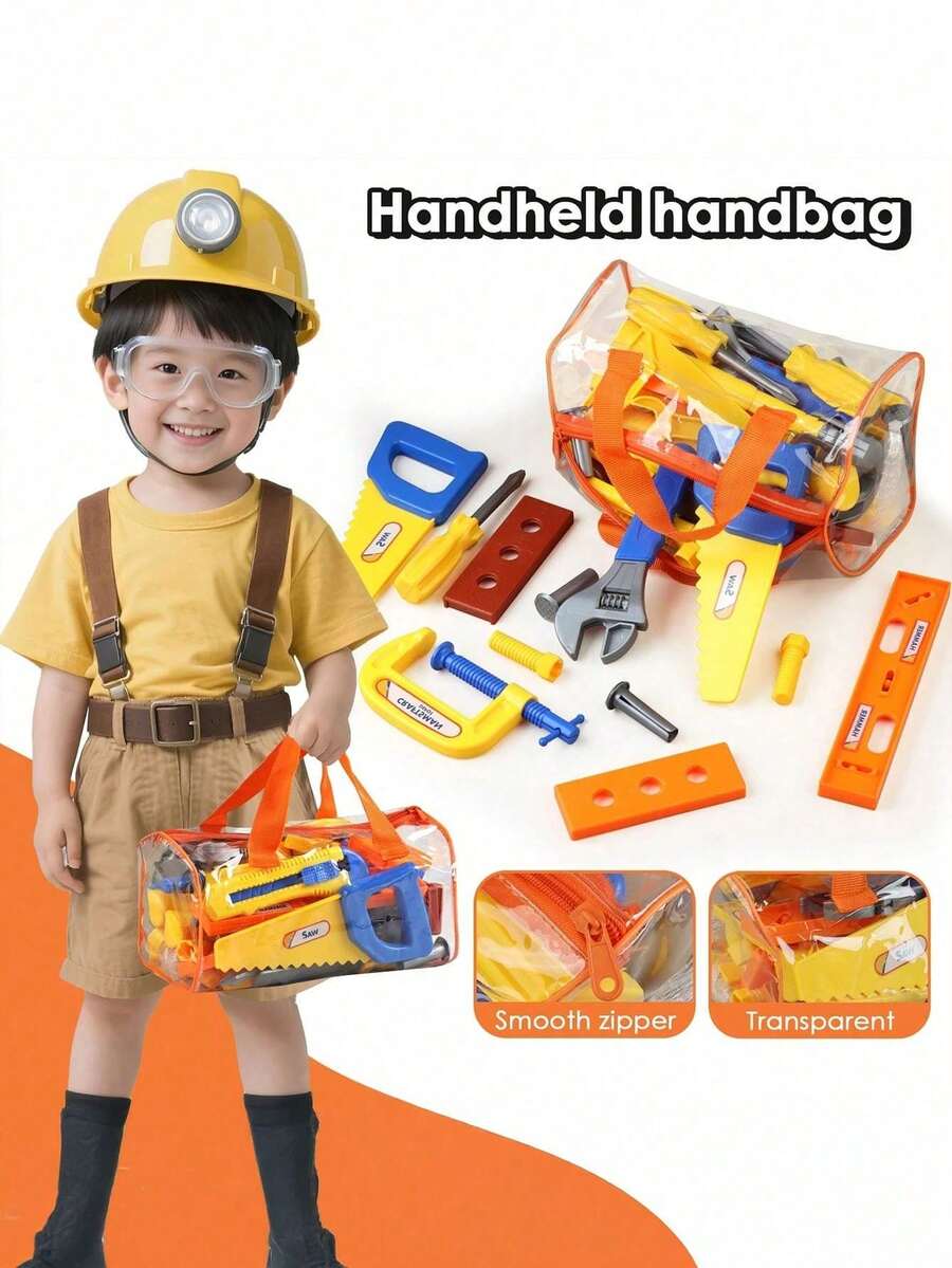 Kids Educational Pretend Play Drill Tool Box Toy Set, DIY Repair Simulation Toy - Multicolor - View 1