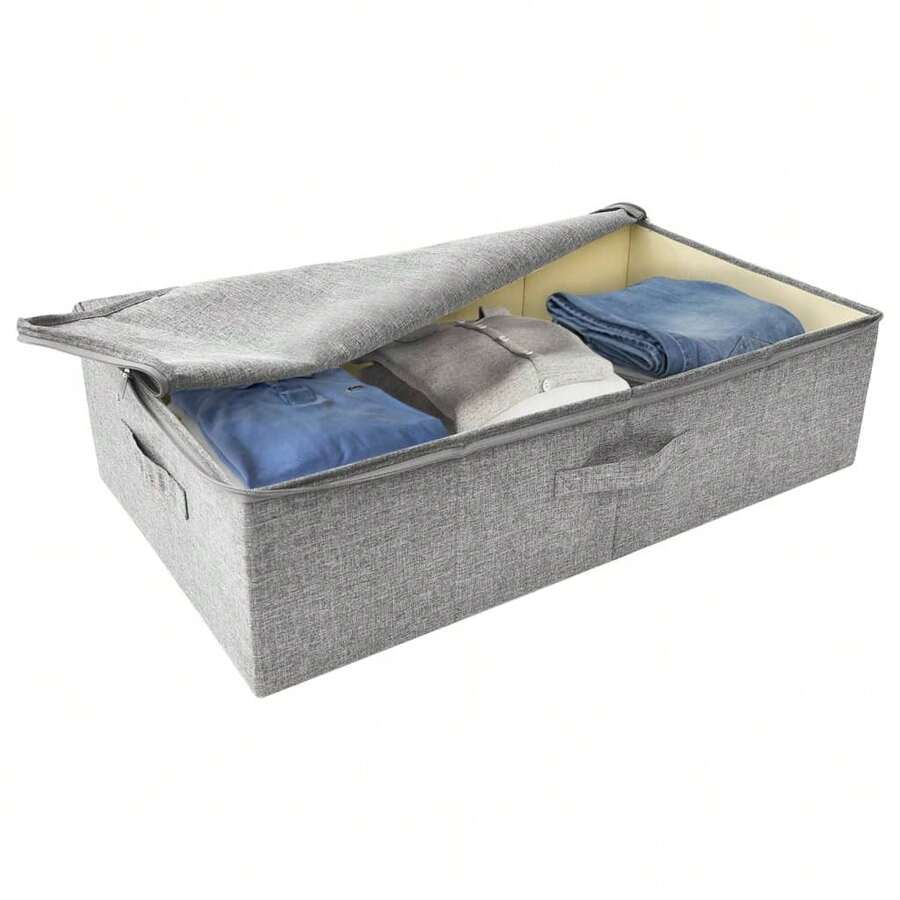 Boîte de rangement en tissu vidaXL 70 x 40 x 18 cm Gris - Gris - Voir 1