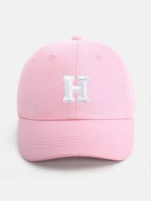 1顶幼儿可调节字母棒球帽（A-Z），魔术贴闭合，防晒帽，适合1-5岁儿童，日常休闲佩戴 - 淺粉色 - 查看 55