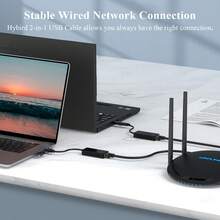 USB To Ethernet Adapter, Compact & Plug And Play Portable 2-In-1 USB 3.2 Type-A/Type-C To 2500Mbps RJ45 LAN Converter, Compatible With Microsoft Windows, MAcOS, IPadOS And More-Black, For Laptop, Tablet - Black - View 3