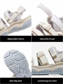 CAMEL CROWN 骆驼牌女士新款夏季户外凉鞋，适合涉水，速干，沙滩穿着，防滑魔术贴设计，运动鞋 - 奶白-冰河藍 - 查看 5