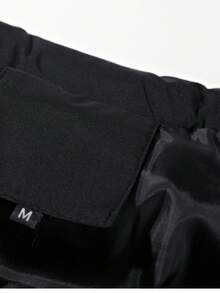 Men's Thermal Vest – Solid Color, High Collar, Front Zipper, And Light Water Repellent - màu đen - Xem 8