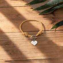 1/2pcs Stainless Steel Heart Pendant Star Moon Heart-Shaped Lock Infinite Character Couple Bracelet, Suitable For Daily Wear By Couples And Valentine's Day Gifts - Multicolor - View 14