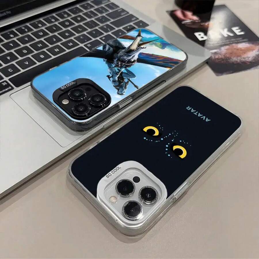 Funda para teléfono móvil de la película A- compatible con 16 15 14 13 12 11 X XR XS 8 7 Pro Max Plus, cubierta de impresión de color translúcido, bonita, compatible con funda de 17 pro max, funda de 17 pro, funda de 17, funda de 16 pro max - Negro3 - Ver 1