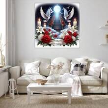 CSZPPQAF 5D Diamond Art Kits For Adults, Flowers 5D Diamond Painting For Adults Beginners, DIY Full Drill Round Diamond Dot Art Gem Art For Home Wall Art Decor 13.7x13.7 Inch - KM256-1 - 查看 4