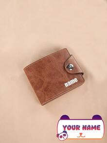 Personalized Custom Wallet: This PU Leather Bi-Fold Wallet Can Be Customized With Names And Holiday Messages. The Stylish Design Allows You To Engrave Your Name Or A Holiday Greeting, Creating A Unique And Personalized Wallet. - Wallet - View 11