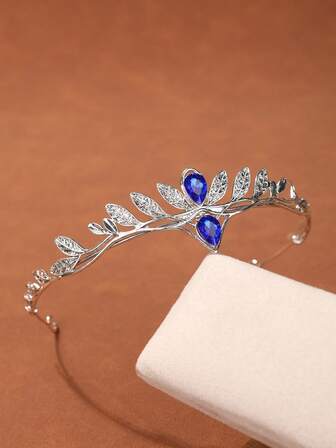 1pc Bridal Headpiece, Elegant Sparkling Crystal Crown Headband Wedding Hair Accessory