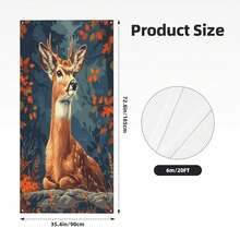 Fall Deer Door Cover Banner Decoration Backdrop Porch Sign For Holiday Party Indoor Outdoor Decor One Size,OneSize,FallDeer - 秋鹿 - 查看 3