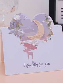 浪漫心形情人节贺卡，3D油画心形设计，创意礼品卡，艺术祝福感谢卡，手绘，新年 - 彩色 - 查看 15