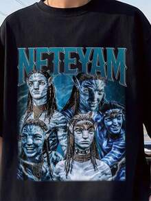 Limited Neteyam Music Uni T-Shirt, Neteyam Y2k Softstyle Shirt, Neteyam Oversized Retro Bootleg T - màu đen - Xem 1