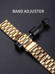 TOMI Men's Quartz Watch Set With Logo Pin & Ring, Fashionable Minimalist Square Dial With Rhinestones, Suitable For Daily Life, Business Events, Father's Day, Valentine's Day, Christmas, Gift - Silver - View 7