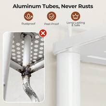 Orimade Rustproof 3 Tier Floor Standing Corner Shower Caddy Organizer With Toothbrush Holder Large Spacing Floor Shower Shelf Rack Storage Stands With Hooks For Bathroom Kitchen White - 三級 - 查看 3
