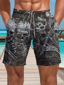 Vacation Swimming Men's Summer Casual Daily Vacation Beach Shorts With Drawstring, Single-Layer Unlined Quick Drying Hawaii - Multicolor - View 3