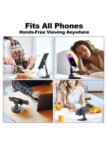 可调节高度、可折叠便携式桌面手机支架 | 符合人体工学设计，兼容所有智能手机和平板电脑，轻巧耐用，适用于办公室、家庭、旅行，现代时尚配件，结构稳固