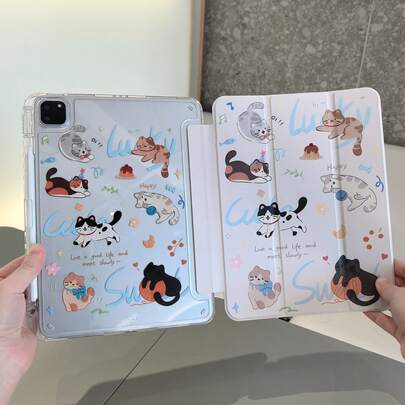 Compatible With Huawei Matepad SE 11 ", Redmi Pad SE 11 Inch Tablet Protective Case, MatePad Case,High-Transparency Acrylic Back Panel, Smart Sleep Wake-Up, Full Coverage Drop Protection, IPad Case,Suitable For IPad 10 Generation Protective Case, IPad A16 Case, Triple Fold Stand, Suitable For IPad 9th Generation 10.2-Inch