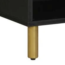 Meuble TV vidaXL, noir, 80 x 33 x 46 cm, bois composite - Noir - Voir 9