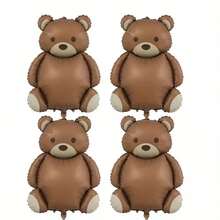 1/2/4/12 quả bóng bay hình gấu bông màu cà phê, kích thước 35 inch, làm bằng giấy bạc, thích hợp để trang trí tiệc. - Gấu nâu - Xem 9