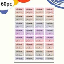 60pcs Custom Name Stickers,Glitter Rainbow Waterproof Long Name Stickers- Daycare Labels- Print Kids Labels- Long Size- Customized Labels- Hanprinting