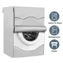 420D Oxford Cloth Washing Machine Dust Cover, Waterproof, Sun-Proof, Dust-Proof Washing Machine & Dryer Protective Cover With Zipper, Thickened Wear-Resistant, Top-Opening Drum Universal Full Cover, Balcony, Yard, Laundry Room, Outdoor, Indoor Home Appliance Cover, Winter Christmas Gift Practical Item - Black - View 6
