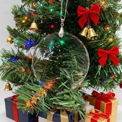 Artificial Clear Blank Round Facet Hanging Crystal Glass Ornaments Party Favors Christmas Tree Decoration Wedding Gift Bridal Gifts Christmas Pendant Hanging Decorations For DIY Craft Crystal Decoration Hanging Ornament Home Decor Gift