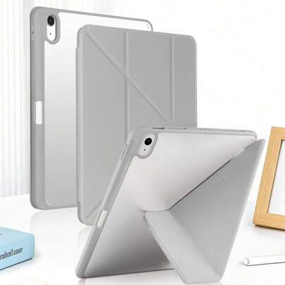 1 pieza Funda de tableta mate de acrílico gris con soporte de múltiples ángulos, compatible con iPad Mini 6/Mini 7/Air/Air 2/9.7/10.2/10.5/Air 4/Air 5/10.9/Pro 11 pulgadas/10th/12.9/Air 11 pulgadas (M2) 2024/Air 11 pulgadas (M3) 2025/ (A16) 11 pulgadas 11th Gen 2025/Air 13 pulgadas (M2) 2024/Pro 11 pulgadas (M4) 2024/Pro 13 pulgadas (M4) 2024, no incluye lápiz stylus