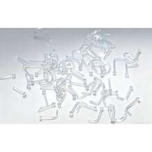 64pcs/Pack PP (Polypropylene) Invisible Nose Studs & Rings Set, Includes Straight, Curved, Transparent Styles, Body Piercing Jewelry, Wholesale In Stock - Clear - View 9