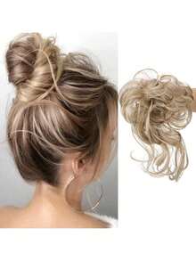 8 Pulgadas Moño Chignon Rizado Sintético Elástico Scrunchies Desordenado Accesorio de Extensión de Cabello Pieza de Recogido Accesorios para el Cabello